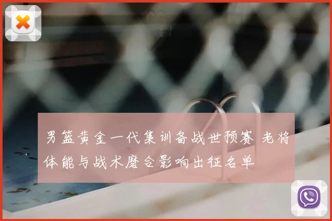 男篮黄金一代集训备战世预赛 老将体能与战术磨合影响出征名单